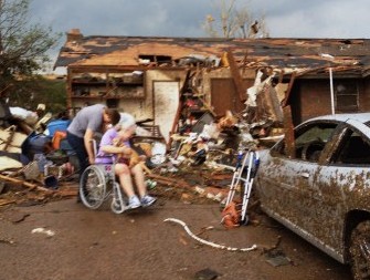 Trying to evacuate grandmother from her home of 35 years in Moore.