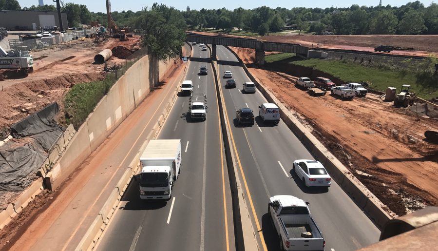 Interstate traffic I-235 in Oklahoma City