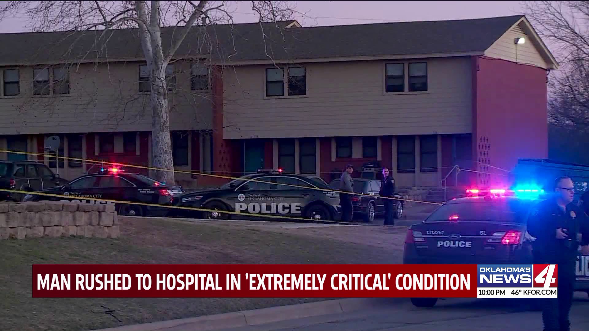 OKCPD crime scene at Fred Factory Garden Apartments