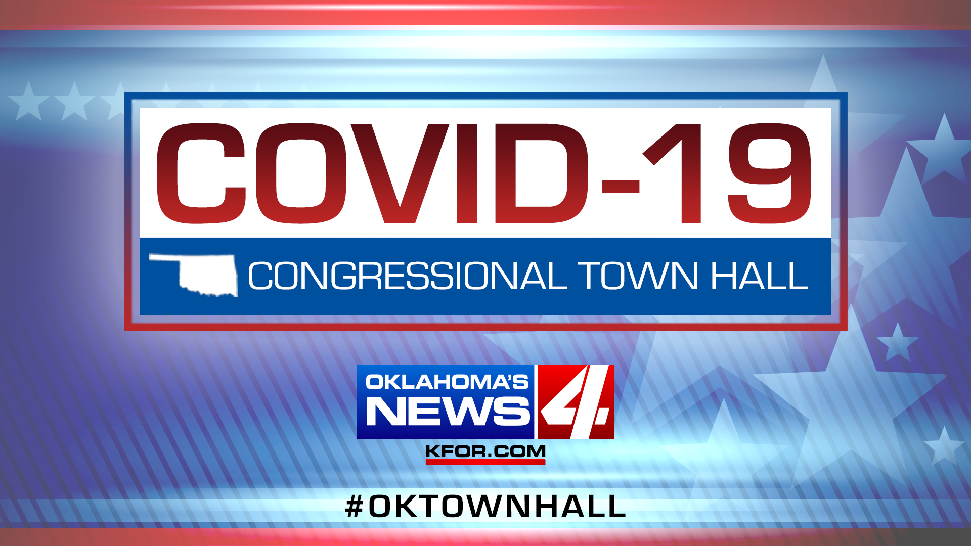 Graphic saying COVID-19 Congressional Virtual Town Hall on KFOR