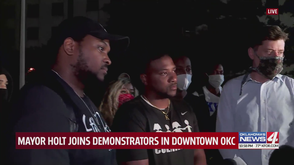 Oklahoma City Mayor David Holt meets with Black Lives Matter leaders and protesters Tuesday night